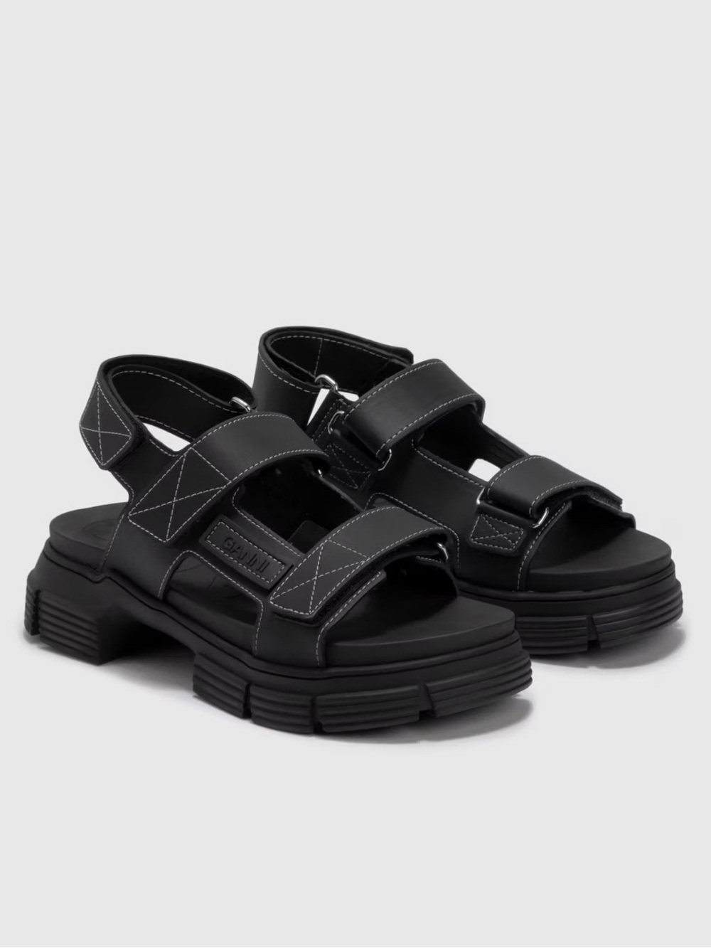 Ganni Black Chunky Strapped Sandals